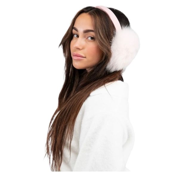 Mpompon Real Fur Earmuffs in STELLA ROSE (soft pink) - Picture 1 of 2